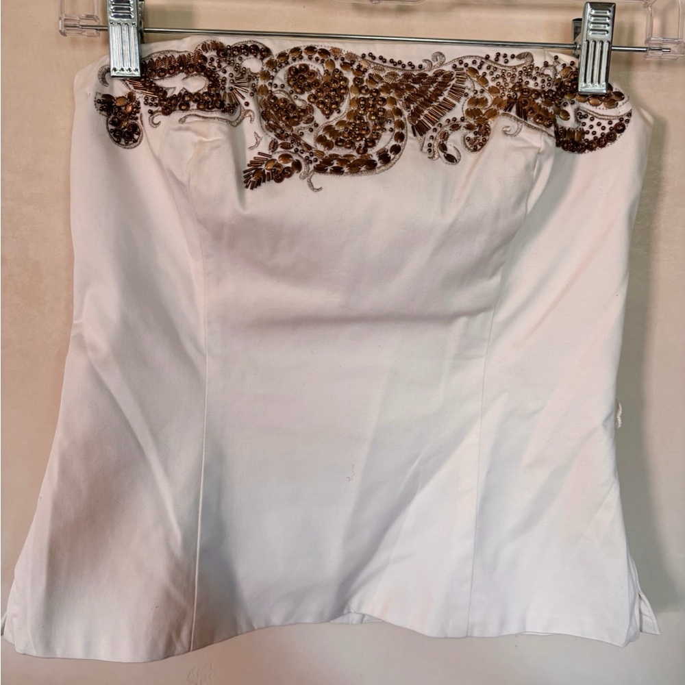 Embellished White Tube Top